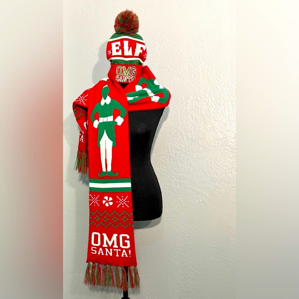 ELF Red and White Festive Scarf